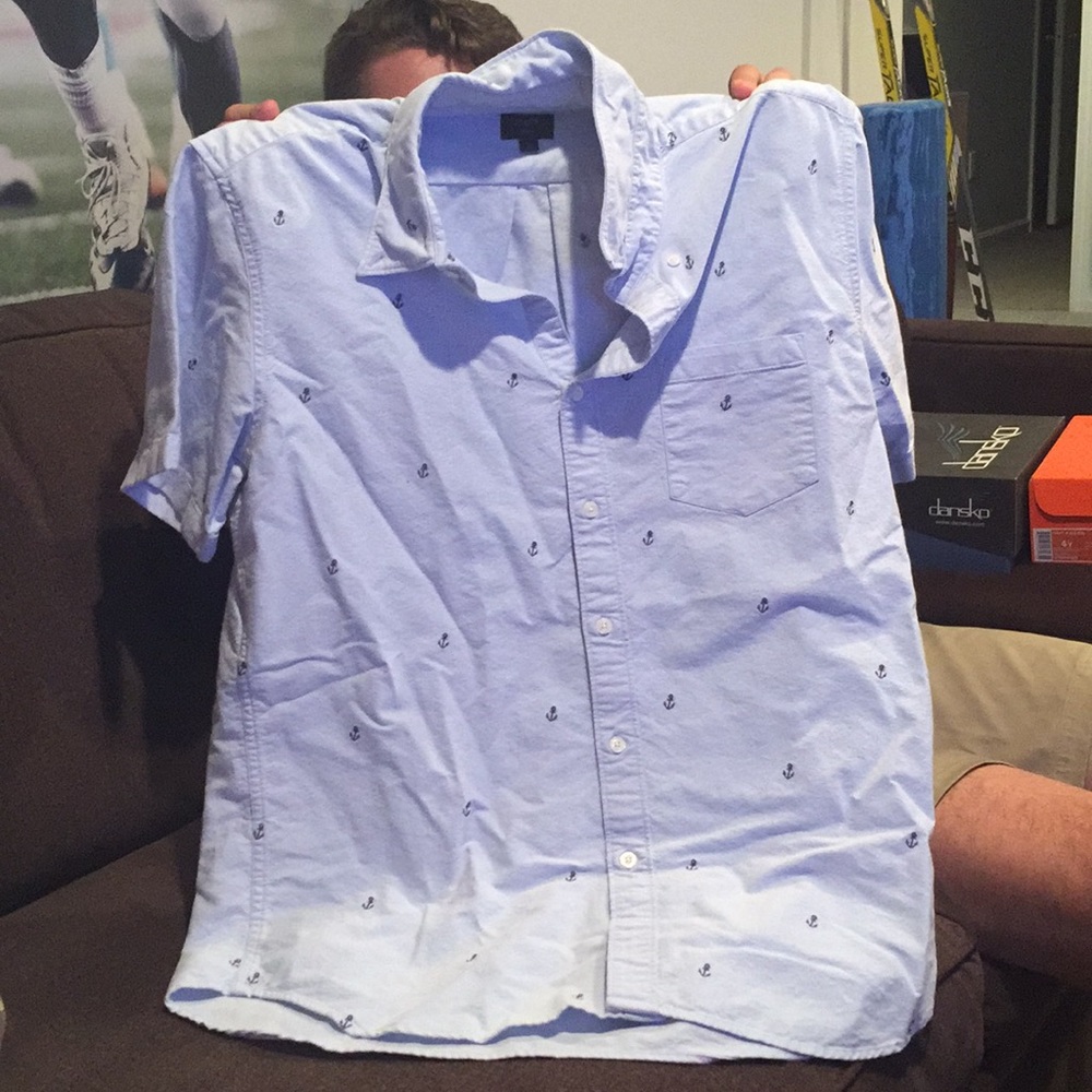 J crew short sleeve anchor button down